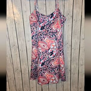 Lascana for Venus Women Pink Paisley Casual Dress MD Fit & Flare Stretch